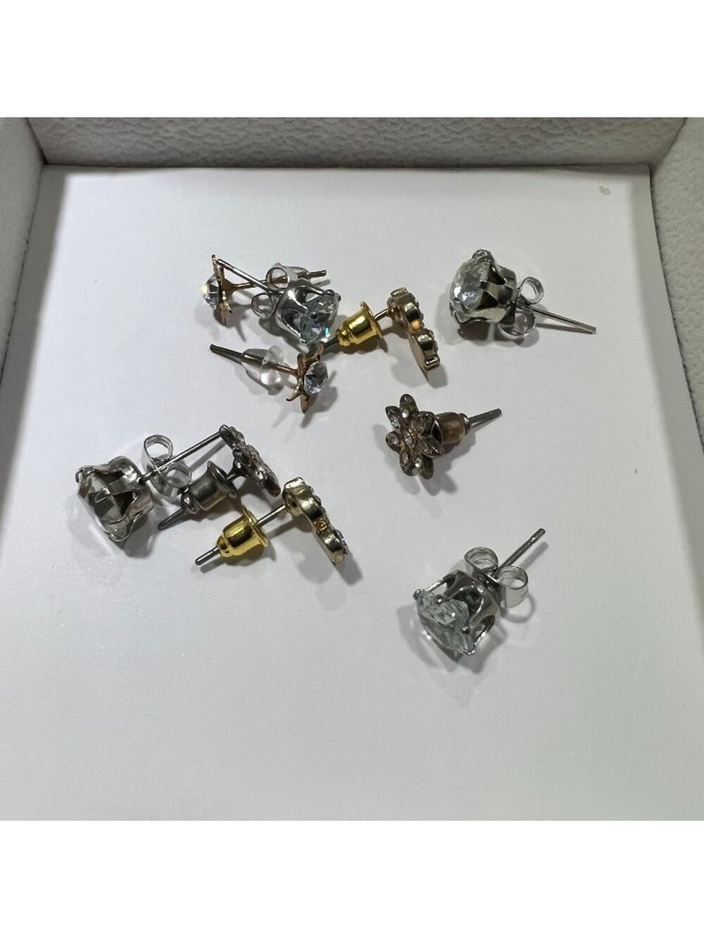 Assorted Womens Crystal & Rhinestone Stud Earrings Set